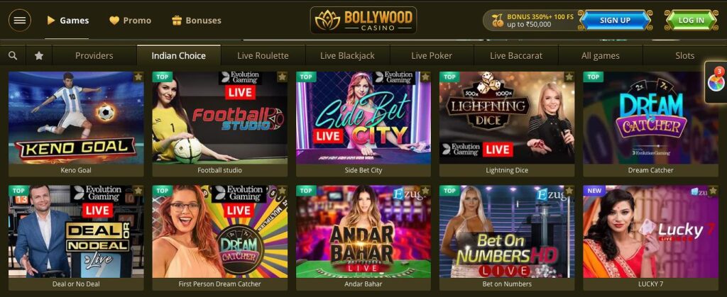 bollywood casino live games